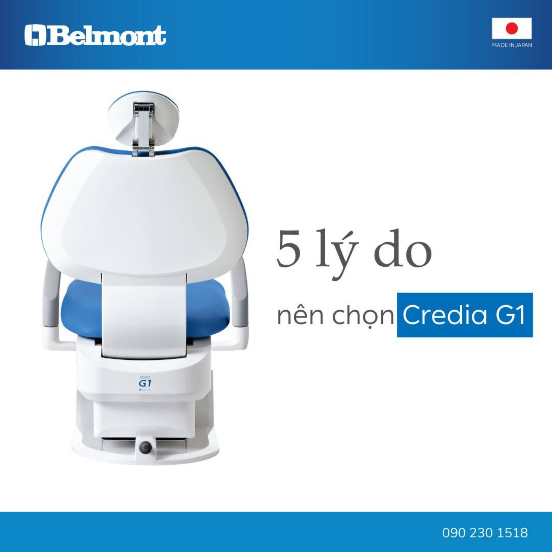 Ghế nha khoa Nhật Bản Credia G1: 5 lý do phòng khám tin chọn